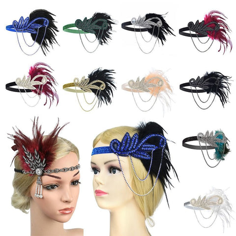 Serre tête à plume Gatsby/Charleston 