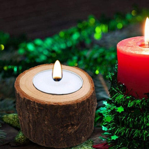 bougeoir en bois ,décoration nature